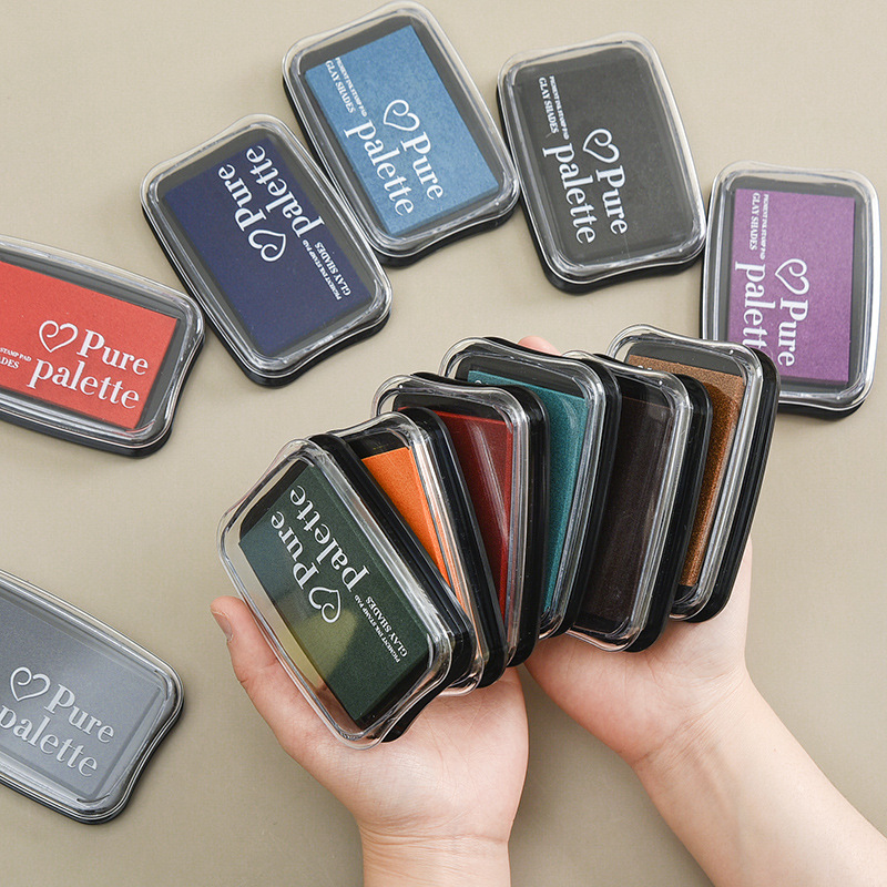 Rubber Date Stamp - 20 cores tamanho grande almofada de