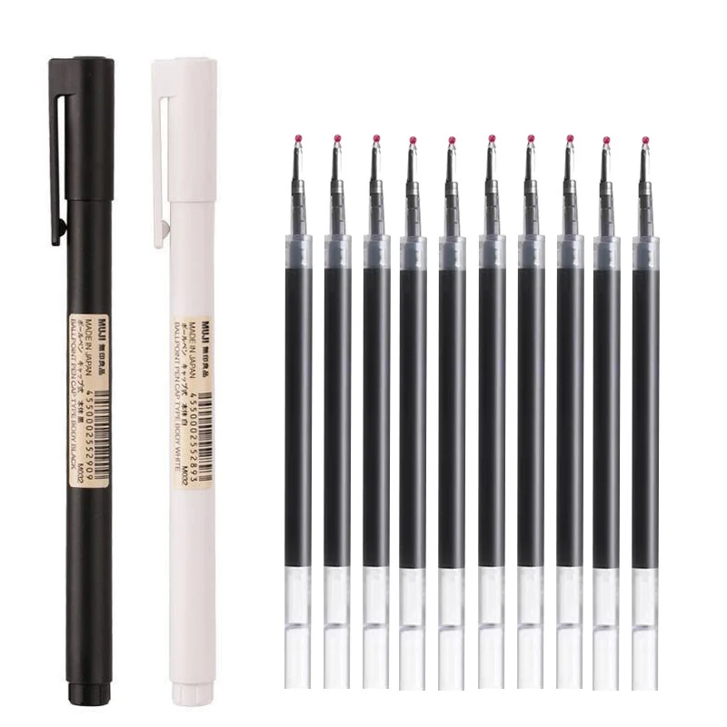 Caneta gel preta/branca de 0.5 - Muji Stationery Gel Pen avaliação e preço