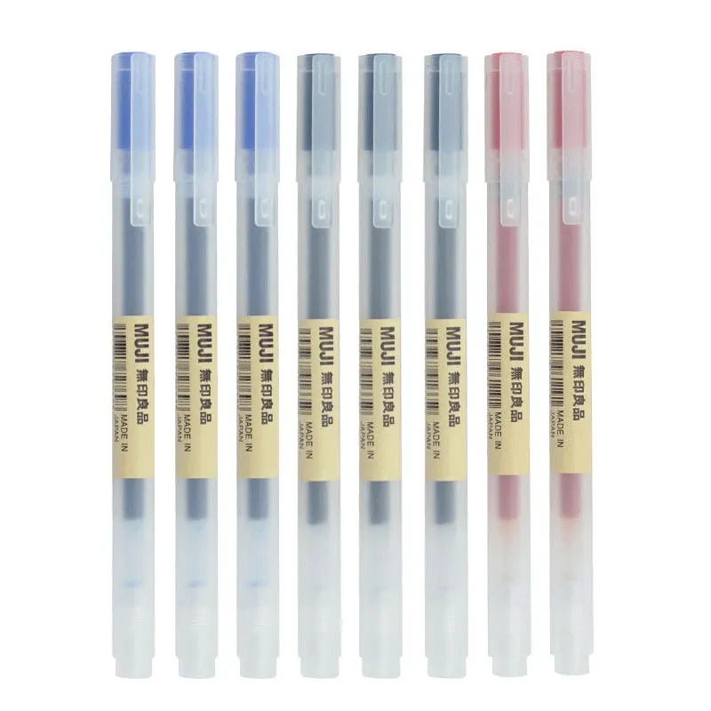 3-6 pçs kawaii gel caneta pret - Muji Stationery Gel Pen avaliação e preço