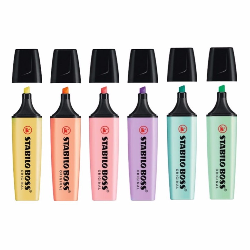 Canetas iluminadoras pastel OR - Stabilo Marker Boss avaliação e preço