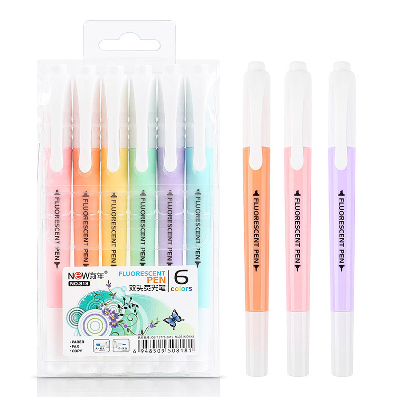 6 pçs/set cabeça dupla fluores - Stabilo Marker Boss avaliação e preço